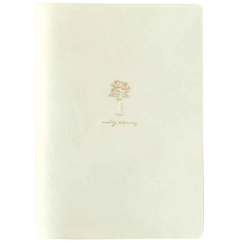 B6ウィークリーブロック ダイアリー ラナンキュラス ホワイト