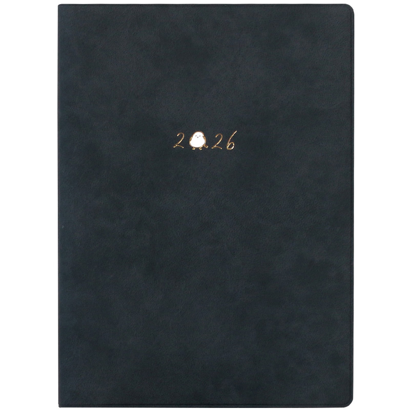 B6ウィークリーブロック ダイアリー プチシマエナガ ブラック