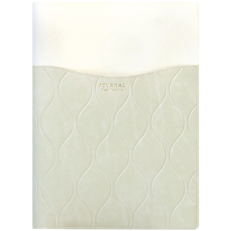 B6ウィークリーブロック ダイアリー キルティングポケット グレー