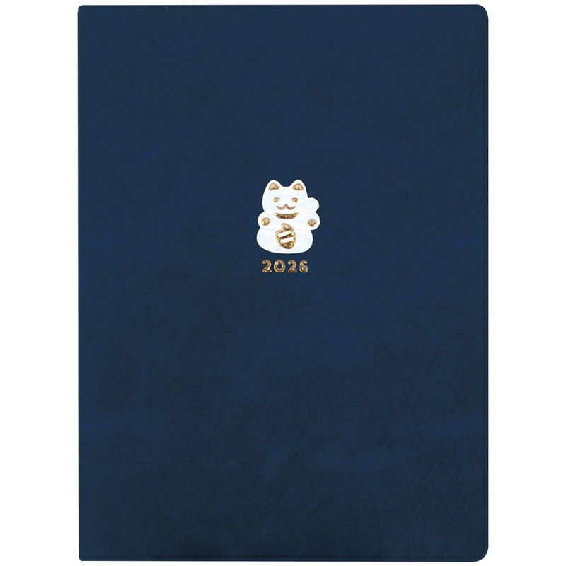 B6ウィークリーブロック ダイアリー まねきねこ ネイビー